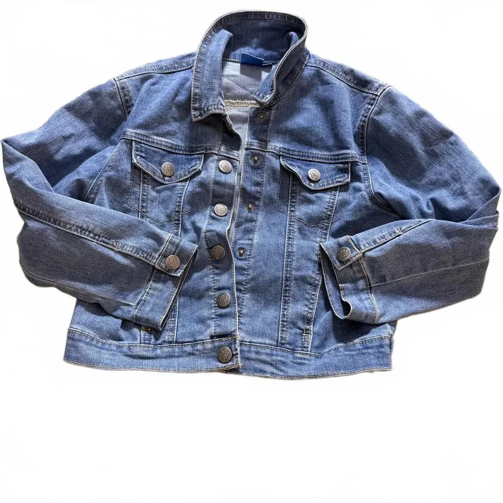 DISNEY Encanto KIDS/GIRLS Size Medium (7/8) Denim Silk Screened Jacket Disneyana